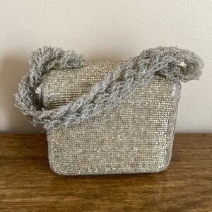 Vintage SASHA Elegant Silver Beaded Women's Bag